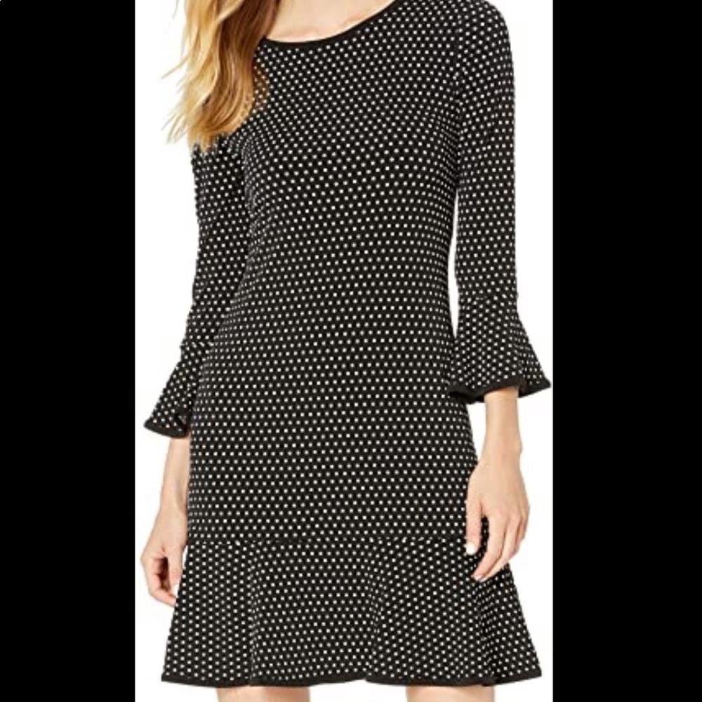 NEW WITH TAGS Michael Kors tiny dot dress in black/cream